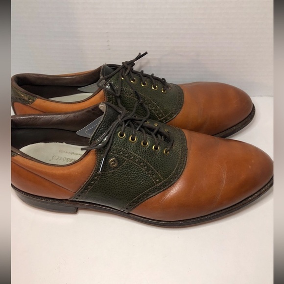Foot Joy Vintage Green and Brown Leather Oxford Shoes men’s size 10.5 main image 16